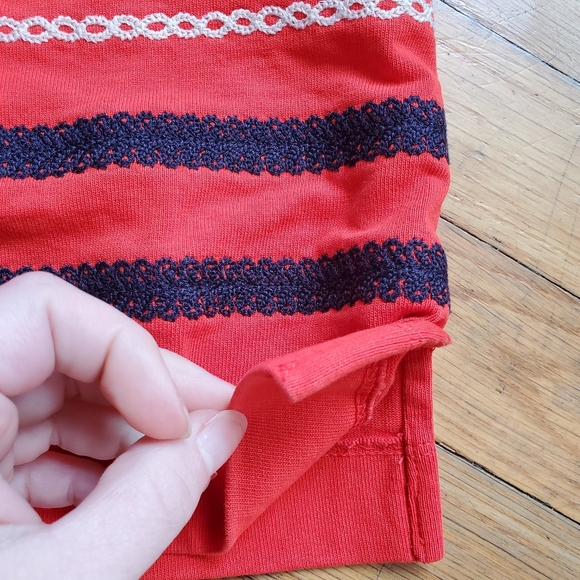 Madewell striped embroidered sleeveless top size‎ medium - Picture 6 of 7